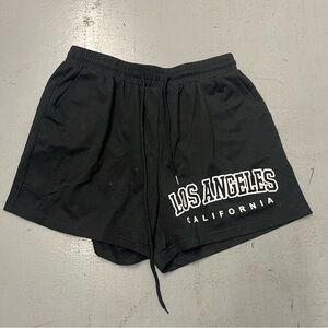 SHEIN Women's Shorts Color Black  Size XL Letter Graphic Tie Front